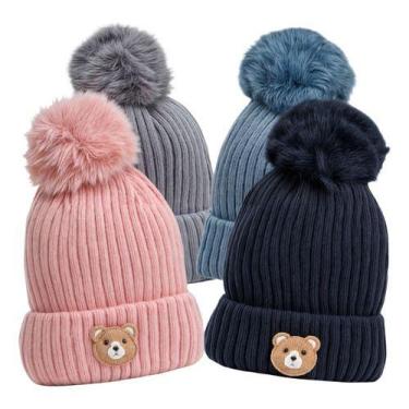 Imagem de Touca De Frio Infantil Forrada Gorro Ursinho Pompom Criança - Duarte S