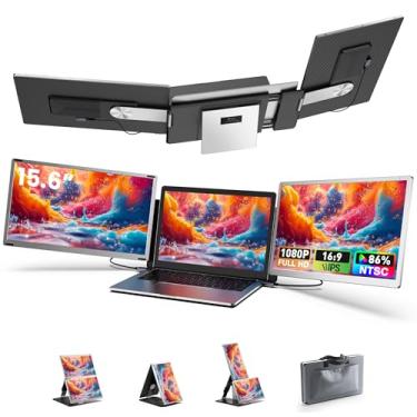 Imagem de Fagomfer Extensor de tela para laptop S6 | Prata | 15,6 polegadas | FHD 1080P | 86% NTSC | Extensor de monitor triplo para laptop | Funciona com Windows, Mac, DeX, Chrome, Desktop, Mini PC