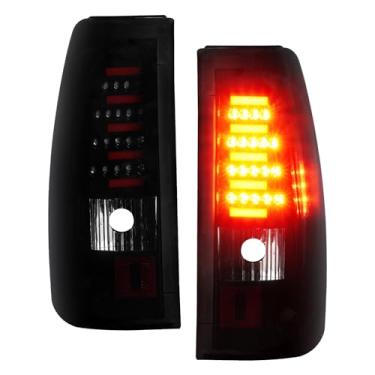 Imagem de (Pacote com 2) lanternas traseiras de LED para Chevy Silverado 03-06 1500 2500, 07 GMC Sierra e Chevy Silverado, substitui para 19169002 19169003 GM2800174 GM2801174, lente fumê preta, modelos