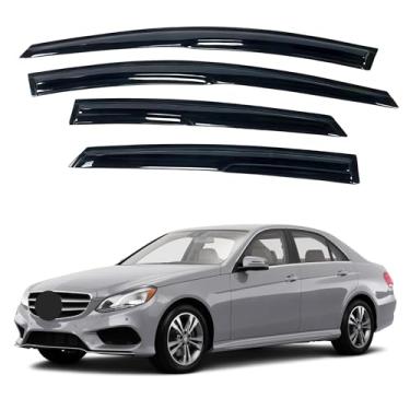 Imagem de Viseira de janela IG para Mercedes-Benz E-Class Sedan 2010-2016, protetor de chuva, protetor de chuva, defletor de janela de ventilação lateral, estilo Mugen, 2010 2011 2012 2013 2014 2015 2016