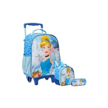Imagem de Kit Mochila De Rodinha+Lancheira+Estojo Cinderela Original  - Xeryus