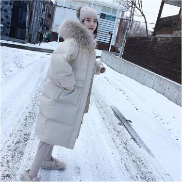 Imagem de Jaqueta ultra quente e à prova de vento feminina dupla face jaqueta longa de inverno com capuz branco casaco quente parkas neve outwear estilo coreano, branco, 3