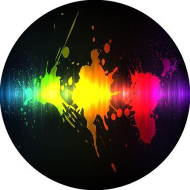 Imagem de Painel De Festa Redondo 1,50x1,50 - Frequência Musical Efeito Neon 009