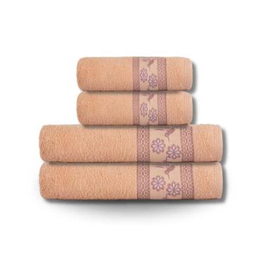 Imagem de Kit 4 peças Toalha Felpuda Luxo e Suavidade Para Seu Banho - Bella Enx