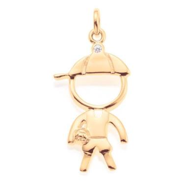 Imagem de Pingente Formato Menino Com Zircônia No Bon 541263 - ROMMANEL, Branco,