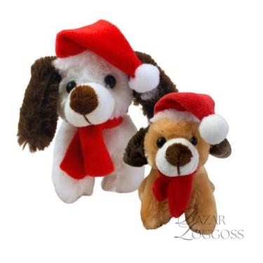 Imagem de Mini Cachorrinho de Pelúcia Com Gorro de Natal - WINCY NATAL