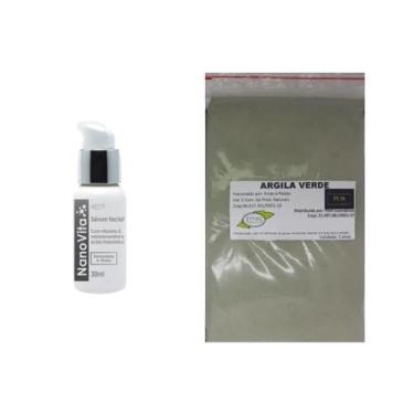 Imagem de Argila Pura Verde 500g e Sérum Facial Ác. Hialurônico Vita E - Lucy's 