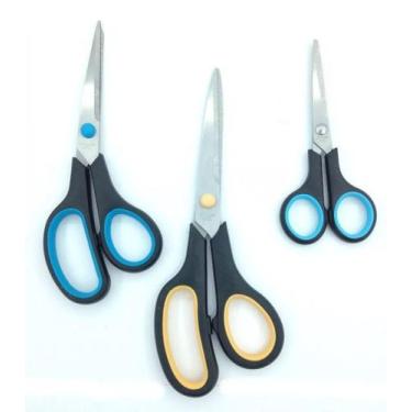 Imagem de Kit 3 Tesoura Aço Inoxidável Costura Artesanato Multifunçoe - Lelong