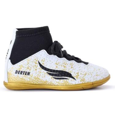 Imagem de Chuteira Botinha Infantil Futsal Cano Alto Quadra Lisa Salão Futebol -