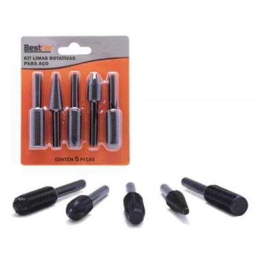Imagem de Kit 5 Peças Lima Profissional Rotativa Para Aço 6 MM - BESTFER