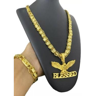 Imagem de Kit Dubai Supremo 13mm + Águia Blessed Banhado A Ouro 18k - ToJoia18k