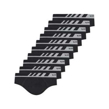 Imagem de Kit com 10 Cuecas Slip Lupo 691-002, Preto, GG