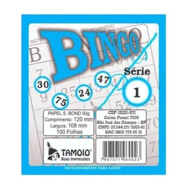 Imagem de Bloco para Bingo com 100 Folhas - Tamoio, Azul