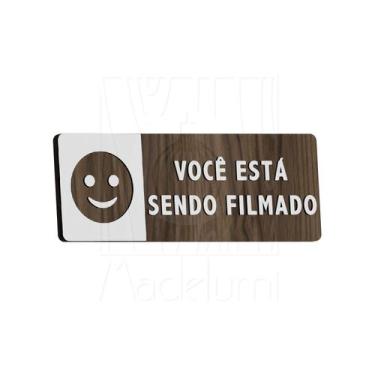 Imagem de Placa Sinalização Sorria Você está sendo filmado Aviso - Madelumi