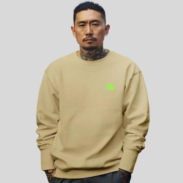 Imagem de Blusa De Frio Moletom Masculino Sem Capuz Careca Flanelado Algodão Cor