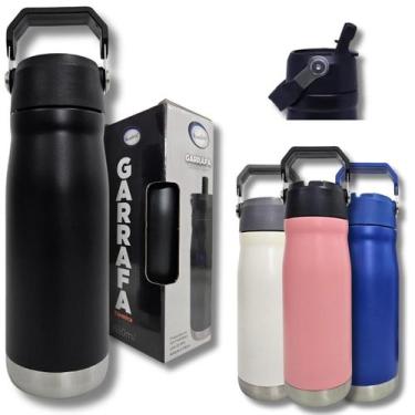 Imagem de Garrafa Térmica Aço Inox Canudo 650ml Academia Esporte Lazer - INTER P