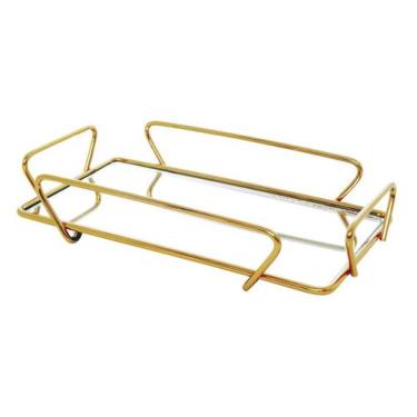 Imagem de Bandeja Espelhada Any 30 x 40 Cm Dourada Hara