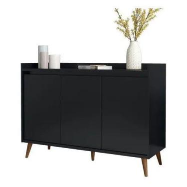 Imagem de Buffet delux delta classico 3 portas preto - Village Móveis