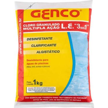 Imagem de Cloro Granulado 1kg Múltipla Ação 3 Em 1 Genco L. E