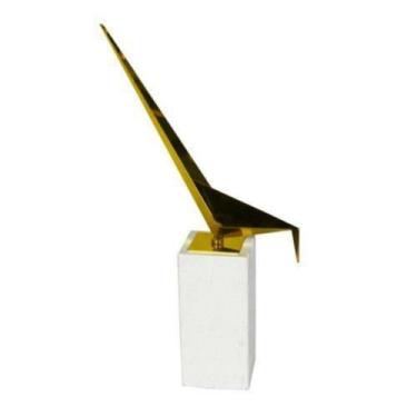 Imagem de Escultura Enfeite Passaro Origami Base Alta Luxo - LUXdécor