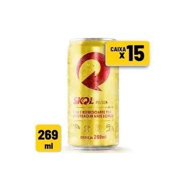 Imagem de Cerveja Skol Pilsen Lata 269ml Caixa c/ 15 un 1x15 Unidades  269ml LAT