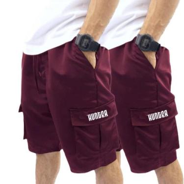 Imagem de Kit 2 Bermudas Corta Vento Bolso Cargo Hunter Colors Verão, Brd, Brd, 