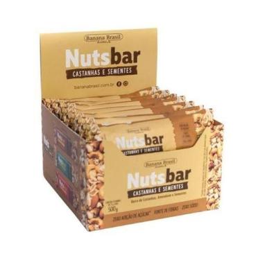 Imagem de Nuts Bar Castanhas e Sementes Zero Açúcar 12 Un De 25g Cada - Banana B