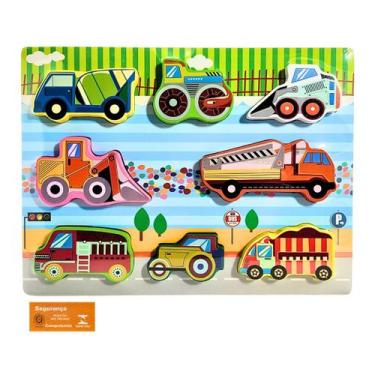 Imagem de Didaticos Aprenda Brincando Veiculos Sortidos 8 Pecas DM Toys Jogo Enc