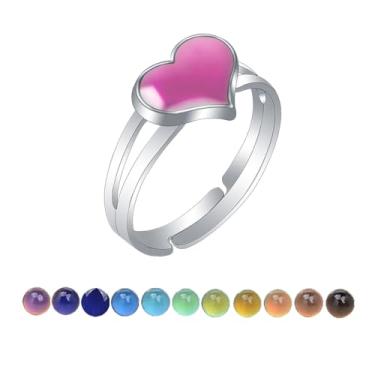 Imagem de AINILOVE Anel que muda de cor, sensor de temperatura, tartaruga/golfinho/baleia/pinguim animal anel de humor para meninas festa de aniversário joia presente, Cobre, Cobre