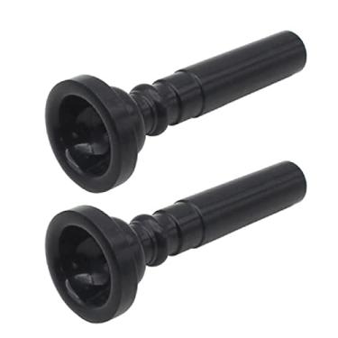 Imagem de 2 peças de bocal de trompete de plástico de grau alimentício para iniciantes trompete musical substituições em forma de trompete