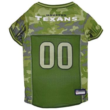 Imagem de NFL Houston Texans Camuflagem Dog Jersey, X-Grande - CAMO PET Jersey disponível em 5 tamanhos e 32 times da NFL. Camisa para cães de caça