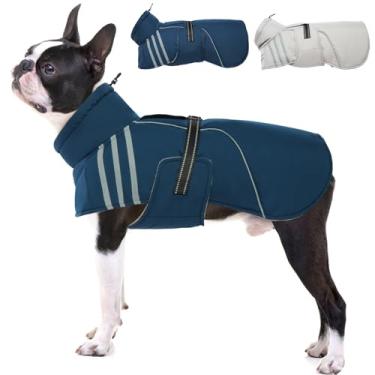 Imagem de Casaco quente para cães, refletor ajustável, casaco de inverno com gola rolê, colete de lã espesso para cães, impermeável, à prova de vento, para clima frio com fivela para cachorros, pequenos, médios