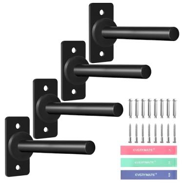 Imagem de EVERYMATE Suporte de placa de peso, suporte de parede para suporte de peso olímpico, organizador de academia em casa