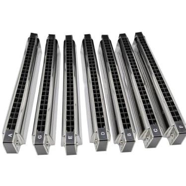 Imagem de Para Iniciantes harmônica 24 Buracos Polifônicos A/B/C/D/E/F/G Tune 7 Conjuntos De Instrumentos De Gaita Praticando Adultos Iniciantes