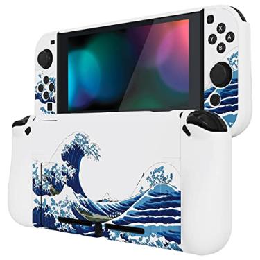 Imagem de PlayVital Capa de encaixe atualizada para Nintendo Switch, capa protetora ergonômica para Nintendo Switch, capa rígida protetora separável para Joycon - The Great Wave