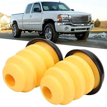 Imagem de 2 peças de para-choques de moldura traseira, para-choques de borracha da moldura traseira 15712438, batentes de suspensão de caminhão adequados para Chevy Silverado 1500 e GMC Sierra 1500 Para-choque
