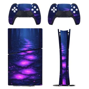 Imagem de Skin for PS5 Slim Digital Edition, capa adesiva para console e controle PlayStation 5, película protetora removível fácil de envolver acessórios para jogos, decalque capa completa - padrões artísticos
