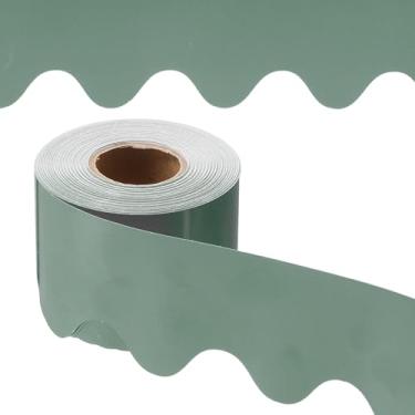 Imagem de PATIKIL Borda de quadro de avisos, pôster de 65,5 metros, quadro-negro, decoração de cortiça, bordas recortadas, decoração de parede para sala de aula e escritório, verde claro Morandi