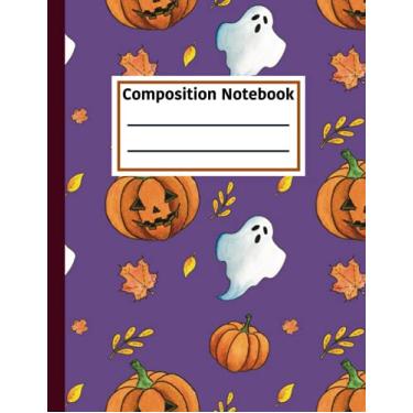 Imagem de Halloween Composition Notebook: Cute Minimal Halloween Primary Composition Notebook School Supplies for Classes, Teachers | Wide Ruled Journal ... | Halloween Composition Notebook Nigella |