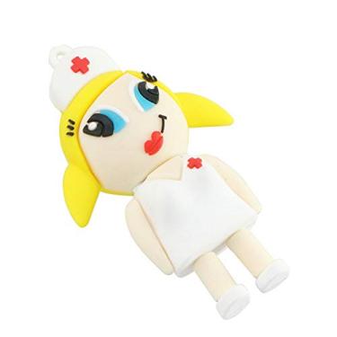 Imagem de 128 GB Modelo de enfermeira branco USB 2.0 Flash Memory Stick Pen Drive USB Flash Drives U Disk USB Stick Flash Disk Cartão de memória USB Drive