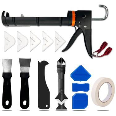 Imagem de Pistola de calafetagem rotativa, kit de ferramentas de calafetagem e removedor de calafetagem, ferramenta de acabamento de selante, ótimas ferramentas de pistola de silicone para tubos de calafetagem