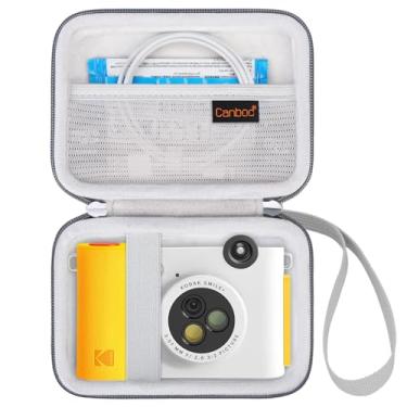 Imagem de Canboc Estojo de transporte compatível com câmera digital de impressão instantânea sem fio KODAK Smile+, papel fotográfico com bolso de malha, cabo USB, cinza (apenas capa)