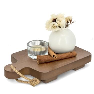 Imagem de EOSAHR Suporte de Madeira Moderno para Exibição Em Estilo Fazenda: Suporte de Pedestal Decorativo para Organizador de Balcão de Banheiro Retrô e Porta-Sabonete para Pia- Decoração (, Marrom)