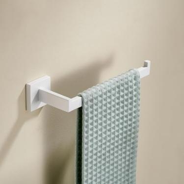 Imagem de Conjuntos de ferragens para banheiro Suporte para papel higiênico branco Toalheiro Gancho para roupão Conjuntos de ferragens para banho Acessórios Montagem na parede, anel para toalha