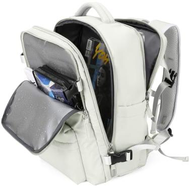 Imagem de Mochila de viagem grande feminina, mochila de transporte, mochila de caminhada impermeável esportiva mochila para laptop escolar, C3 - lua, branco, Large-L, Mochila de viagem