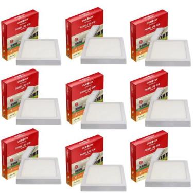 Imagem de 9 Luminárias Led Quadrada Sobrepor 24w 4000k Bivolt - Ourolux, Bivolt