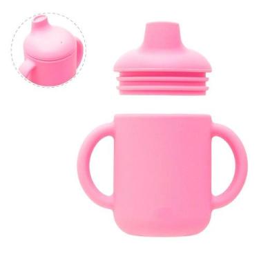 Imagem de Copo De Transição Infantil  Em Silicone Com Alça E Bico Antivazamento 