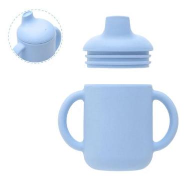 Imagem de Copo De Transição Infantil  Em Silicone Com Alça E Bico Antivazamento 