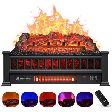 Imagem de Lareira Elétrica Ecológica 20" 50 cm com Controle Remoto, Proteção Contra Superaquecimento, Cores de Chama Ajustáveis e Temporizador, 110V