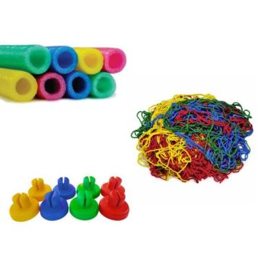 Imagem de Kit Com 12 Isotubos 12 Ponteiras Rede 3,66 P/ Cama Elastica - Cama Elá